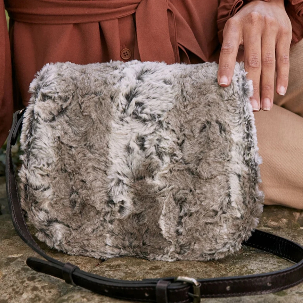 Patricia Nash Salerno Saddle Faux Fur Bag